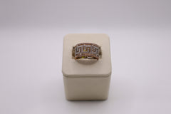 18k 2T 0.33 ctw diamond Greek key ring