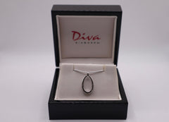 Diva Diamond sterling silver & diamond oval pendant