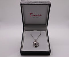 Diva Diamond sterling silver & diamond Tree of Life pendant