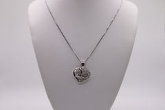Sterling silver "Mom" heart pendant
