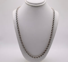 Classic of New York Sterling Silver 4.5mm Rhodium Plated Rope Chain