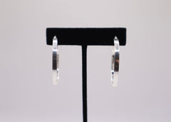 Sterling silver 4x40 mm flat hoops