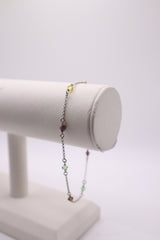 Classic of New York sterling silver multi-colored crystal anklet
