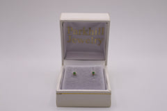 14k yellow gold baby earrings - Emerald
