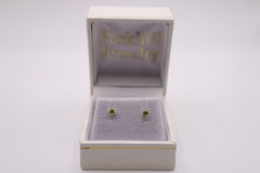 14k yellow gold baby earrings - Peridot