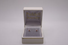14k yellow gold baby earrings - Pink tourmaline