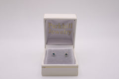 14k yellow gold baby earrings - Aquamarine