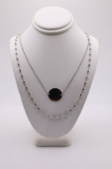 Classic of New York sterling silver double strand bead and disc chain