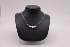 Brogan 14k white gold 5-pearl necklace
