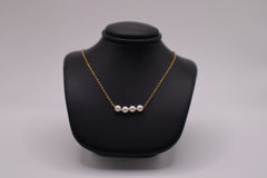 Brogan " 14k yellow gold 4-pearl necklace