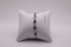 Classic of New York 7.5 ctw oval amethyst bolo bracelet