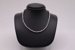 Sterling silver diamond cut ball anklet