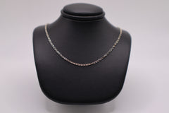 Classic of New York sterling silver 1.9 mm rhodium plated box chain
