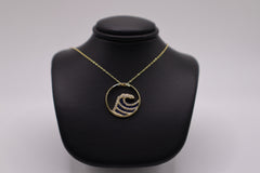 Sterling silver cz wave pendant