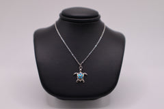 Classic of New York sterling silver blue inlay opal turtle anklet