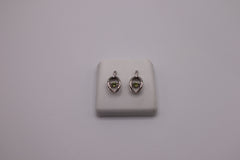Sterling silver and green shimmering earrings