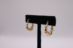 14k yellow gold puffy hoop earrings