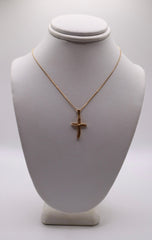 14k yellow gold chain and 10k yellow gold cross pendant