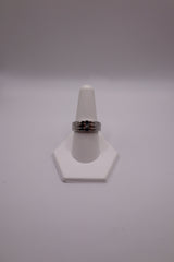 14k white gold diamond and sapphire ring