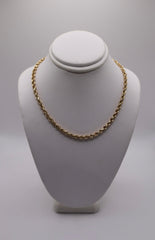14k Yellow Gold 3.4mm 24" Diamond-Cut Rope Chain