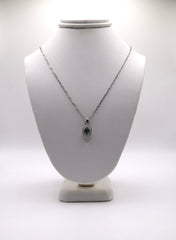14KW Alexandrite and Diamond Pendant and Chain