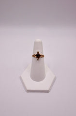 Bronze Gold Garnet and Pearl Vintage Ring