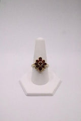 Gold-Colored Garnet Cluster Ring
