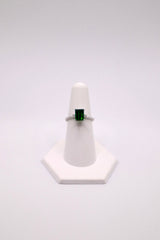 14k White Gold Chrome Diopside Diamond Ring