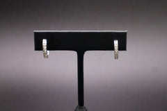 1/3 ctw Channel-set diamond hoop earrings in 14k white gold