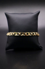 14k 8" 7mm Fancy Link Bracelet - 16.4g