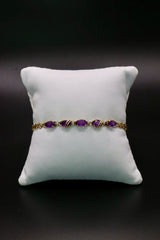 14k Yellow Gold and Amethyst bracelet