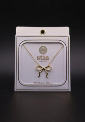 Stia Gold Plated Bow Necklace