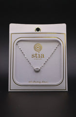 Mirror Mirror Sterling Silver Bezel CZ Necklace