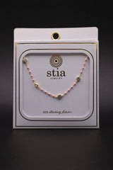 Enamel Bezel Set CZ and Gold Plated Necklace