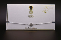 Pave Disk Sterling Silver Anklet