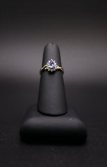 14k Yellow Gold Tanzanite and Diamond Ring