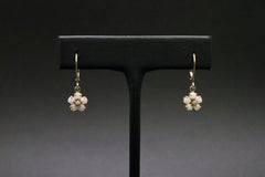 14k Yellow Gold Opal and Diamond Earrings