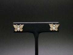 Sterling Silver and CZ Butterfly Earrings