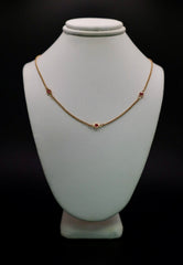 Pink CZ Bezel Set Necklace