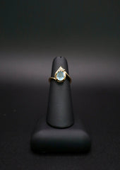 Gold Plated Synthetic Aquamarine Ring