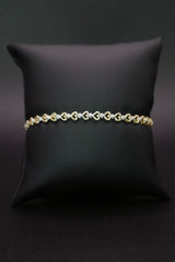 10k Yellow Gold Heart Shaped Tennis Bracelet