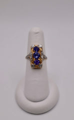 14k Yellow Gold 1.63 Tanz. Rounds and Red Diamonds