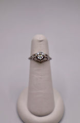 18k White Gold and Diamond Art Deco Ring