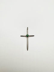 Sterling Silver cross pendant with misc. stone
