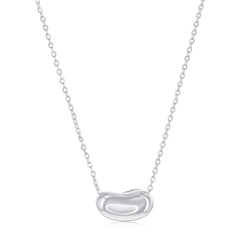 Sterling Silver, Bean Shape Slide Necklace