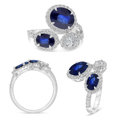 W 18K Ring .54RD .24OV .94SP 1.42SP (GIA)