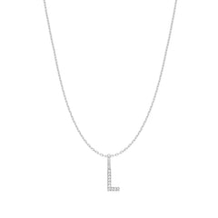 Silver Letter L Initial Necklace