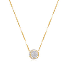 Gold Reversible Pavé Moon Evil-Eye Necklace