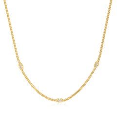 Gold Evil Eye Station Necklace