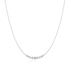 Silver Graduated Bezel-Set Necklace